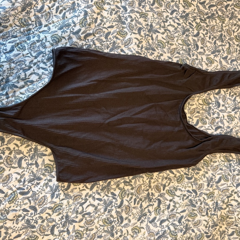 SKIMS Black Ribbed Bodysuit